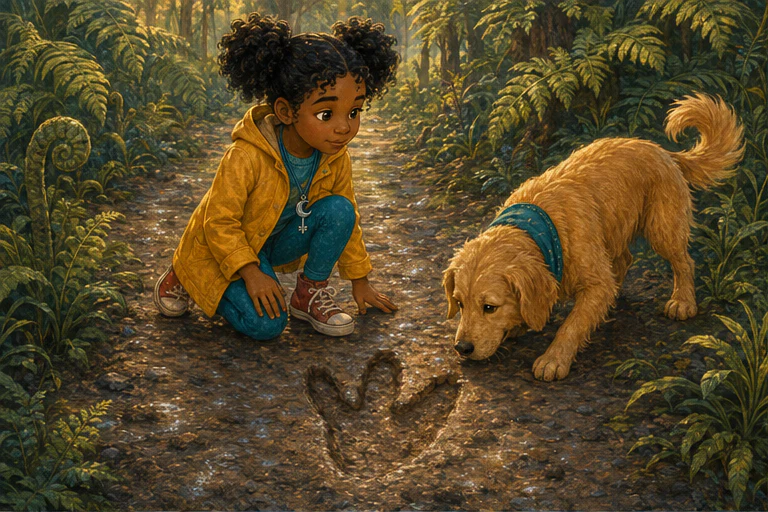 Illustrated cover for The Dinosaur Footprint Parade
